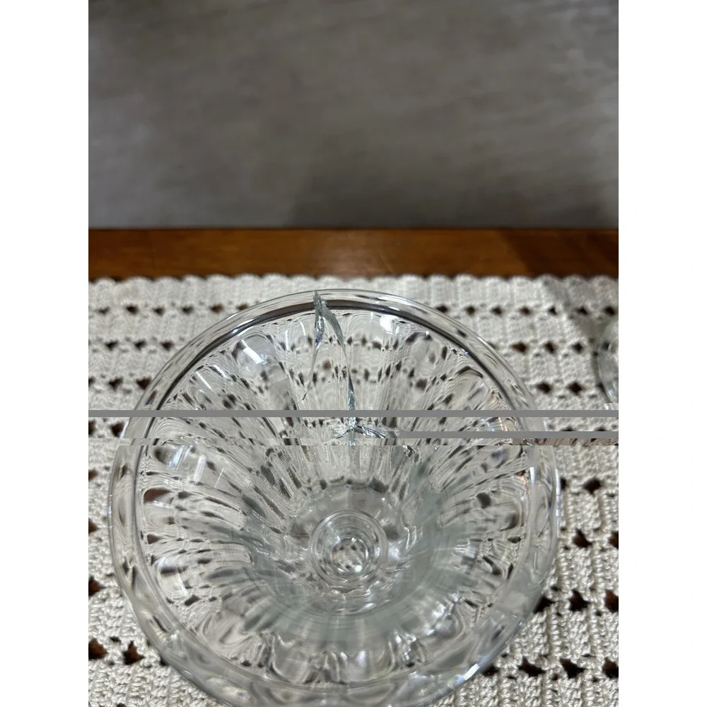 Vtg Libbey Ice Cream Sundae Dessert Clear Glass Cups Tulip Footed 5